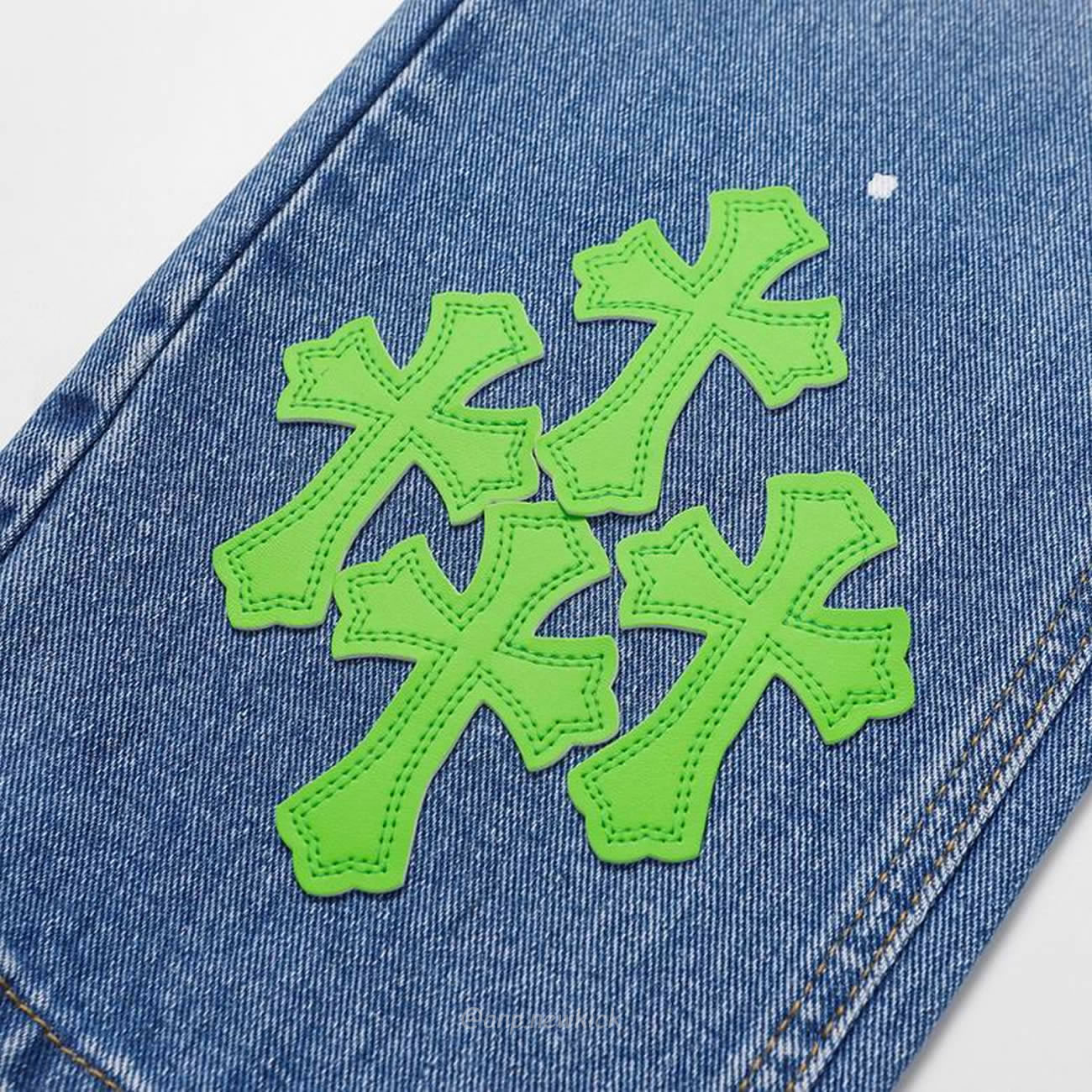 Chrome Hearts Blue Speckle Jeans Cross (5) - www.newkick.org